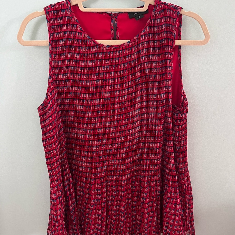 Nordstrom’s Red ruffle printed blouse